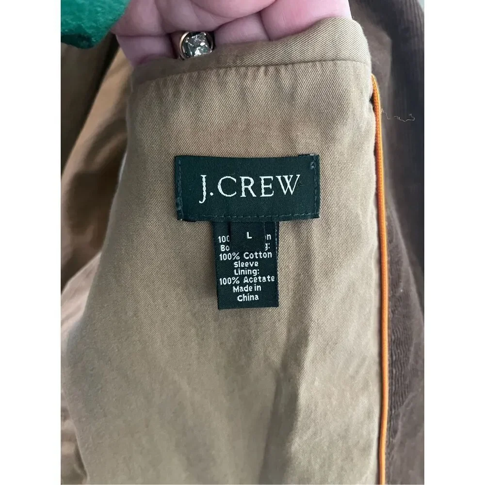 J. Crew Brown Corduroy Sports Coat Blazer Jacket sz L EUC Professor
